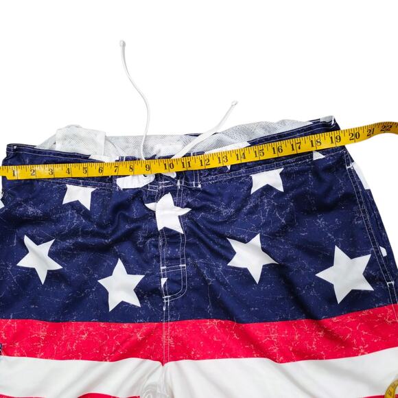 Bass Pro Shops Men's Mesh Lined Swim Trunks American Flag Pattern Size XL USA - Picture 8 of 8